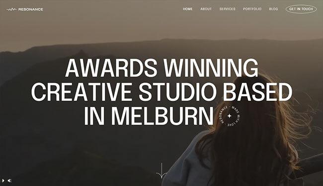 Background Video Youtube Intro Section. Brutalist Design Concept. One Page Navigation.